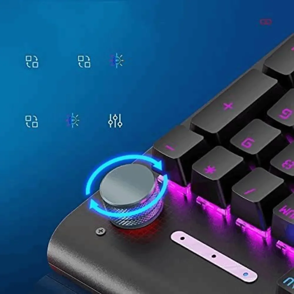 LED Multimedia Knob Mechanical Keyboard with Mouse & Mouse Pads Red/Red Backlit